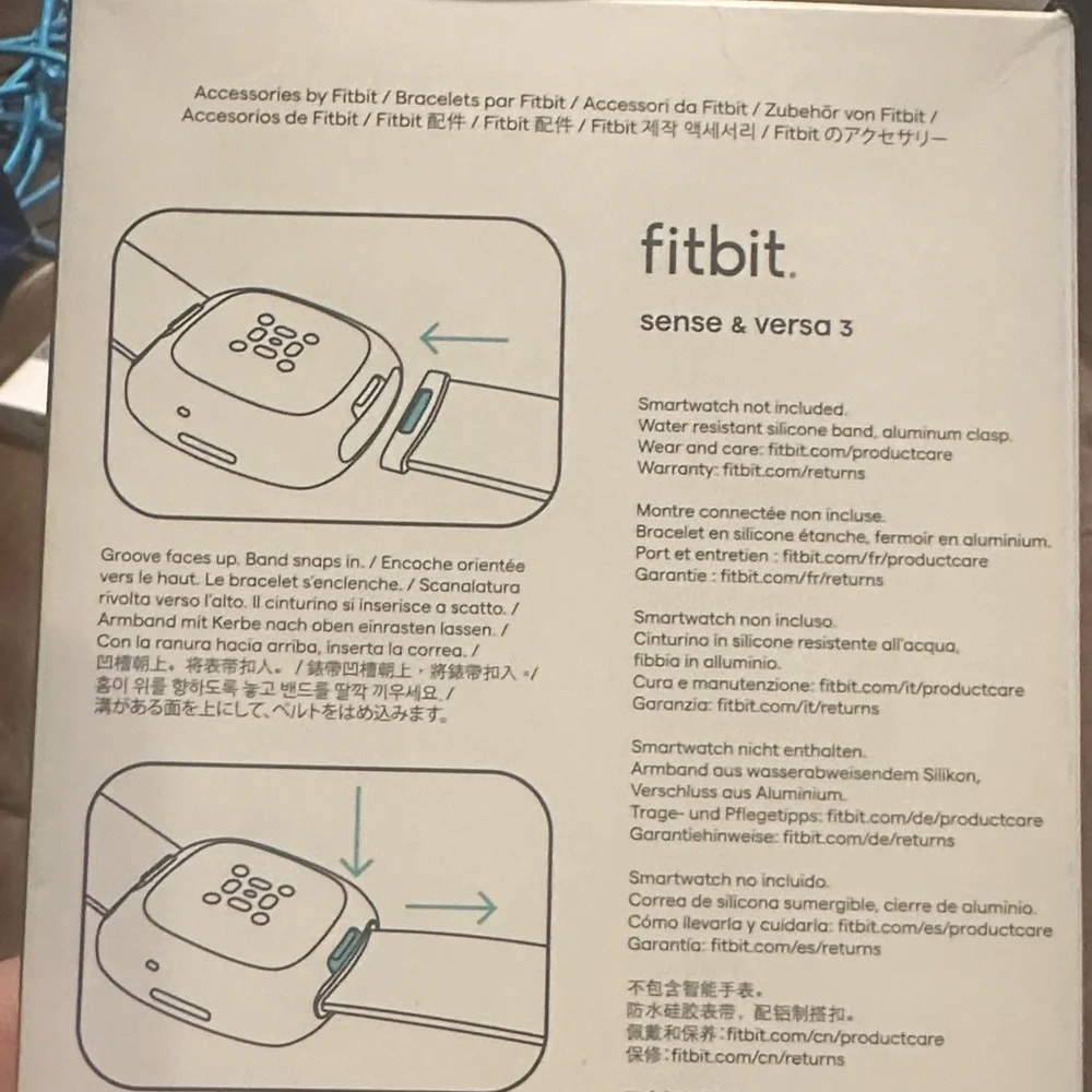 fitbit White Sport Band for Sense & Versa 3 - Small